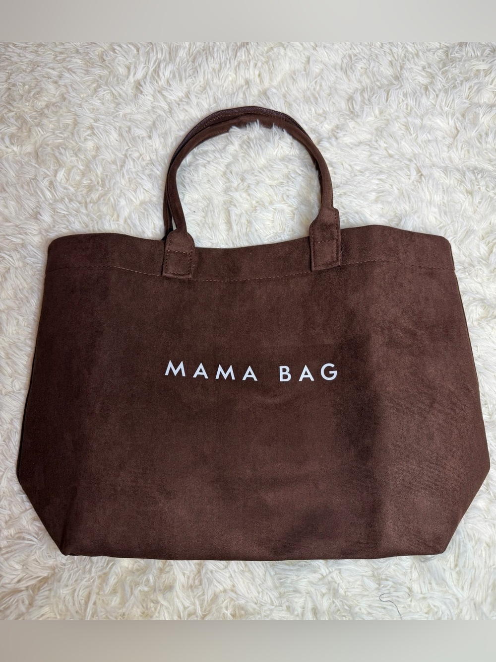 Brown Faux Suede Mama Tote Bag-NWOT